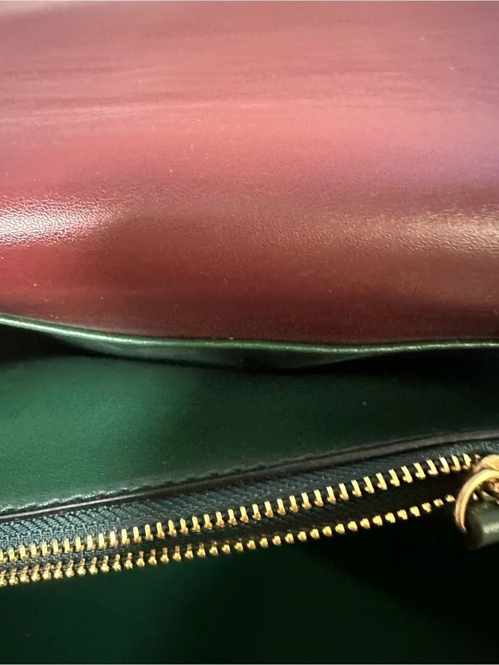 Tory Burch Burgundy Leather Shoulder Bag with Gold Chain
